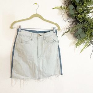 Rag And Bone Women’s Denim Skirt Size 24 Two Toned High Rise Trendy Jean Skirt